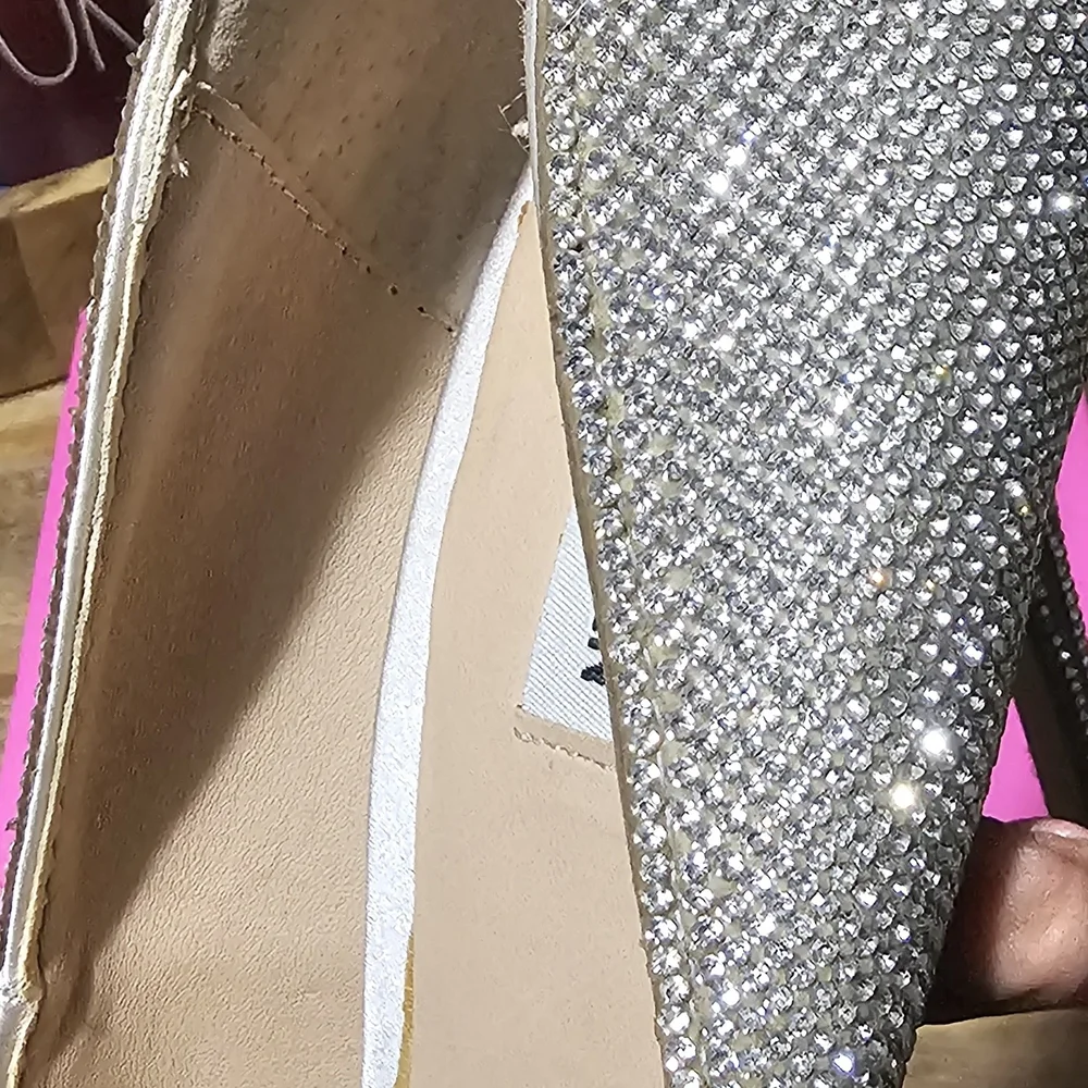 Steve Madden Daisy Crystal Silver Stiletto Heels - Picture 15 of 16